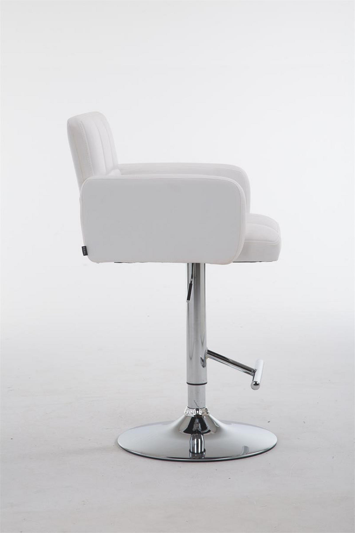 BARHOCKER Lederlook weiß - Chromfarben/Weiß, Textil/Metall (60/93/56cm) - CLP