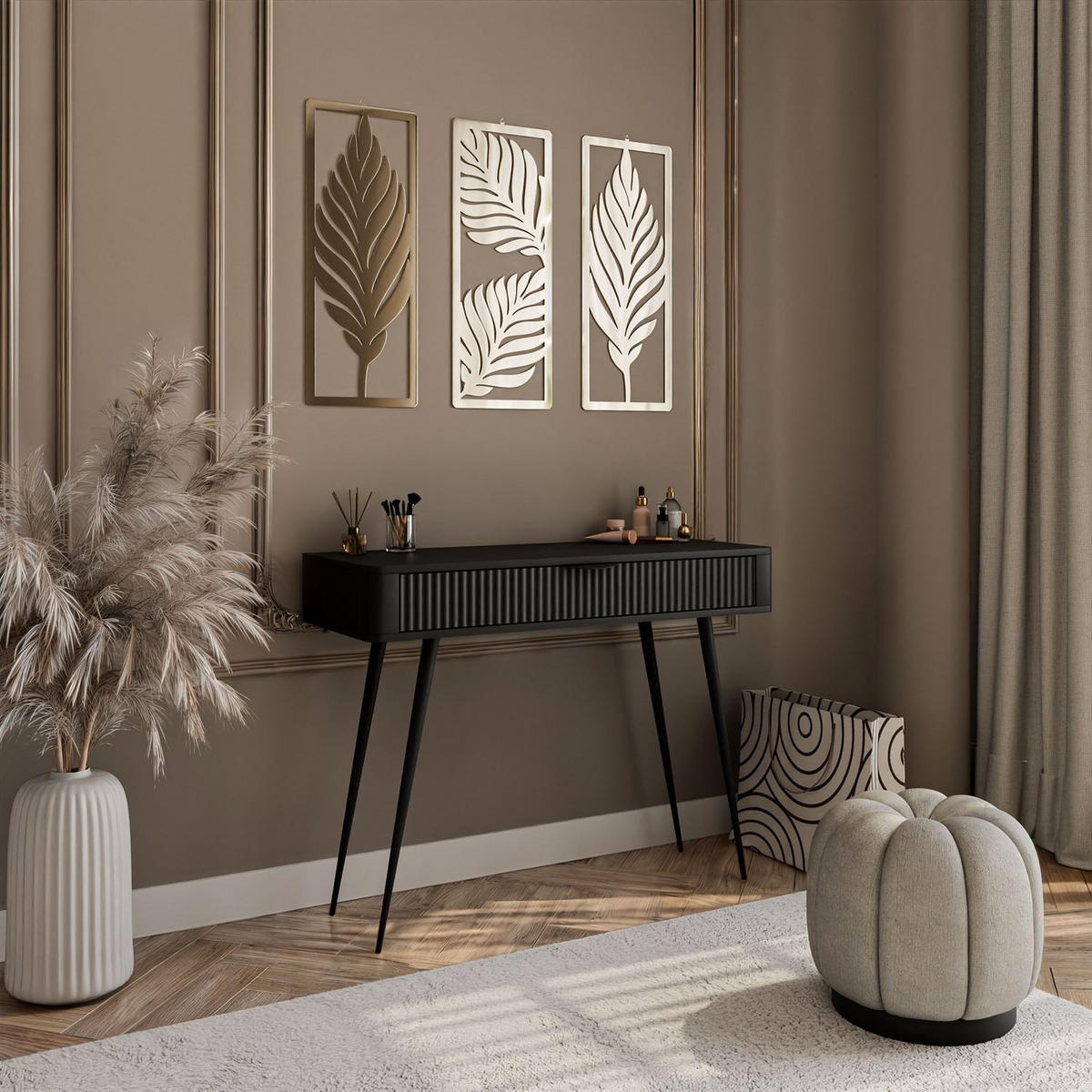 KONSOLE SCARLETT MIT SCHUBLADE SCHWARZ - Schwarz, Holzwerkstoff (38/100/78cm) - Lookway