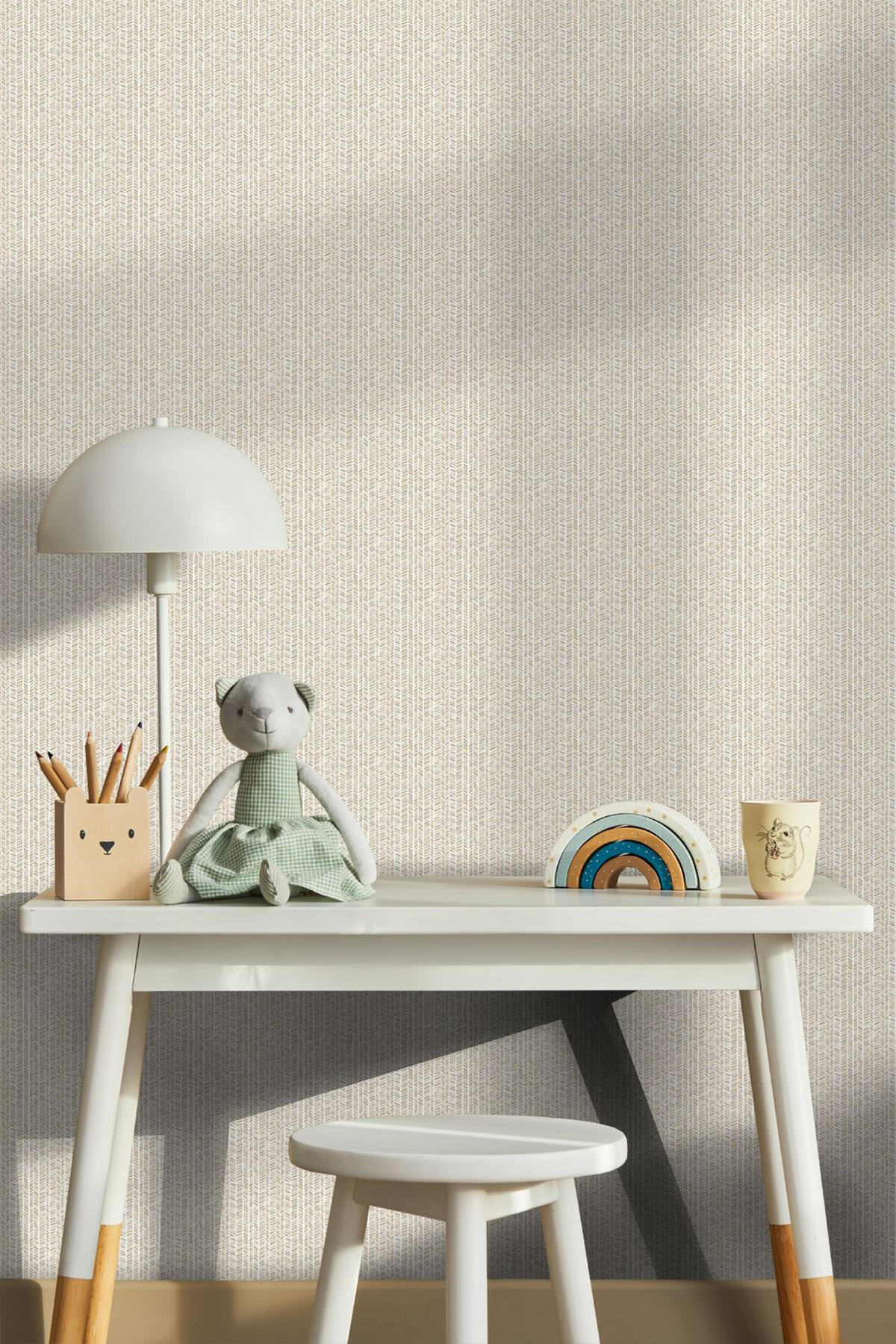 TAPETE Zickzack-Motiv - Beige, Papier (53/1000cm) - Sanders & Sanders