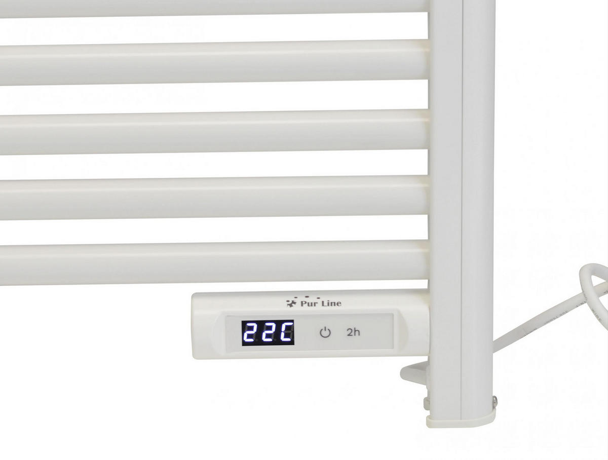 HANDTUCHTROCKNER Weiß mit Elektrosystem und Wandhalterung 500 W - Weiß, Metall (54/107/4cm) - Purline