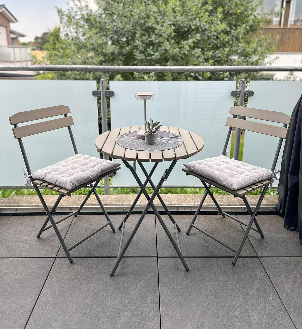 BALKONMÖBEL-SET Ulf 3-teilig Balkon-Set - Grau, Kunststoff - DELUKE