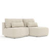 ECKSOFA MIT SCHLAFFUNKTION Batu Beige Plüschstoff - Beige/Schwarz, Holz/Holzwerkstoff (223/158cm) - Maison de Reve
