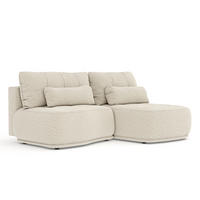 ECKSOFA MIT SCHLAFFUNKTION Batu Beige Plüschstoff - Beige/Schwarz, Holz/Holzwerkstoff (223/158cm) - Maison de Reve