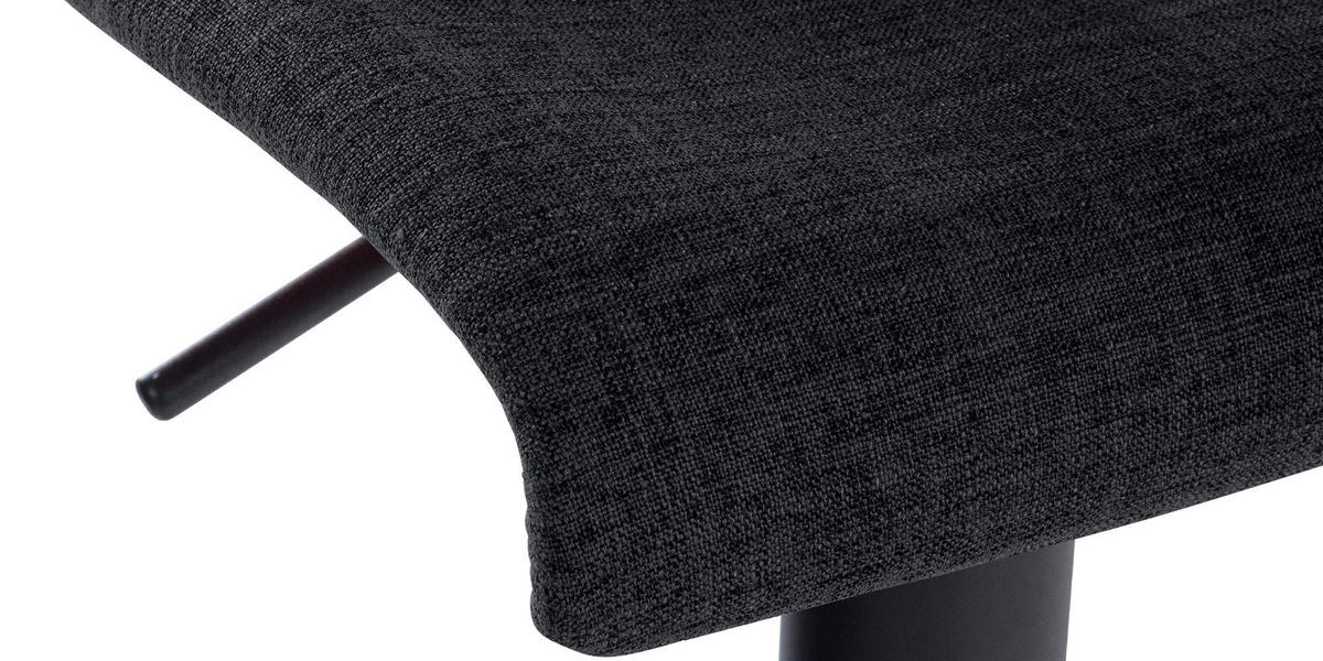 BARHOCKER Gebel Stoff Schwarz - Schwarz, Textil/Metall (39/84/36cm) - DELUKE