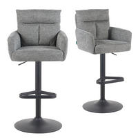 BARHOCKER Aris - Schwarz/Grau, Textil/Metall (54/101/57cm) - DUBI Möbel