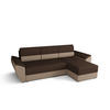 ECKSOFA L REBI L2 Rainbow 20/05 Rechts mit Schlaffunktion, Braun/Beige, L-Form - Beige/Braun, Textil (251/140cm)