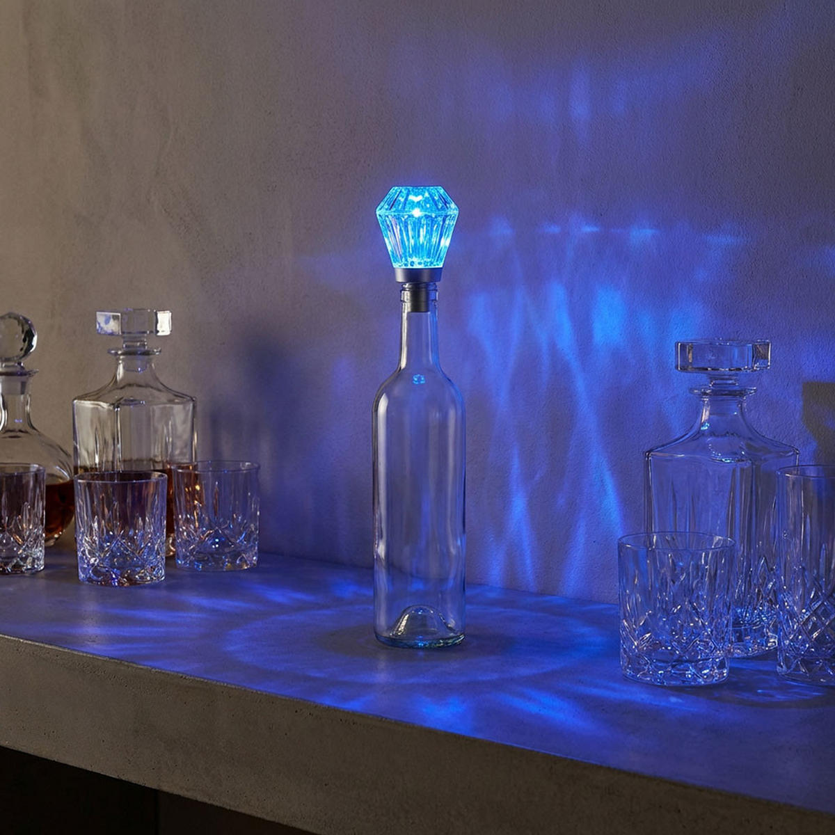 LED TISCHLEUCHTE POLIMI Silber Kristalloptik - Silberfarben, Kunststoff (11/11/16.9cm) - Globo Lighting