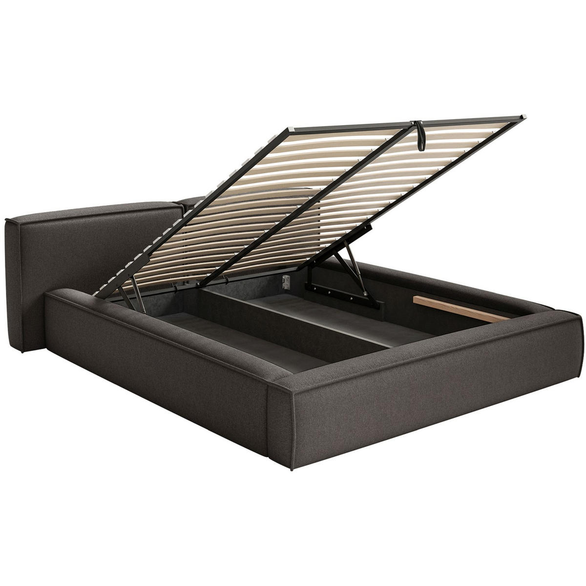 POLSTERBETT Tilves Low Grafitgrau 200x200 cm - Schwarz/Graphitfarben, Kunststoff/Textil (200/200cm) - Selsey