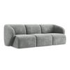 3-SITZER SOFA Chenille Stoff Grau - Schwarz/Grau, Holzwerkstoff/Kunststoff (244/75/94cm) - Makamii