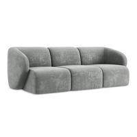 3-SITZER SOFA Chenille Stoff Grau - Schwarz/Grau, Holzwerkstoff/Kunststoff (244/75/94cm) - Makamii