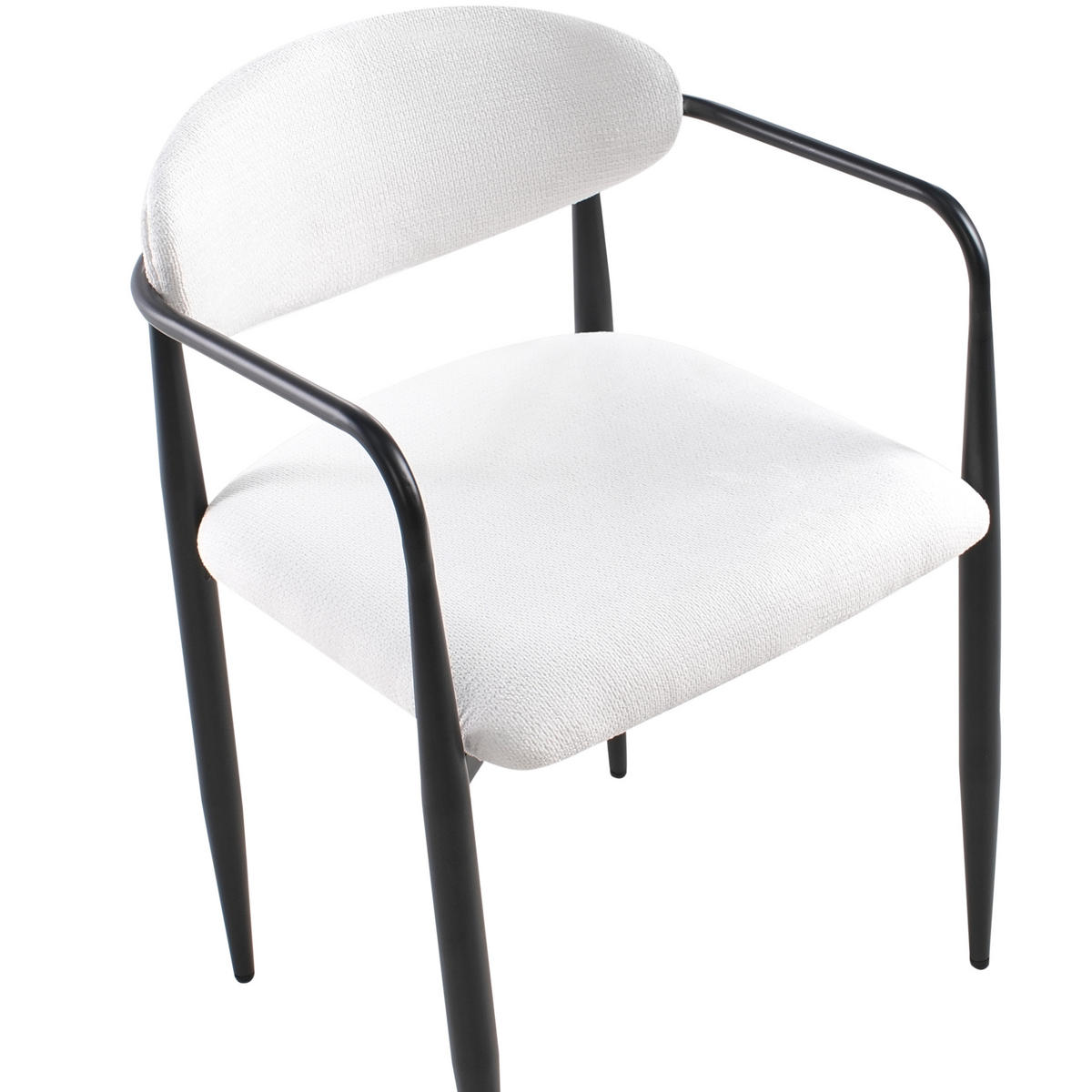 ESSZIMMERSTUHL 2er-Set Cremeweiß Tanevik - Schwarz/Weiß, Textil (54/73/51cm) - Beliani