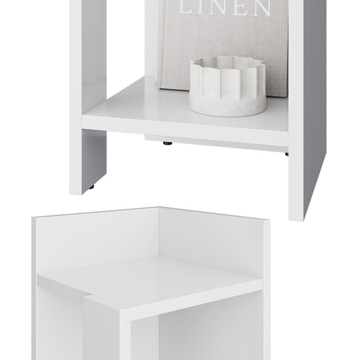 NACHTTISCH Lenar Weiß 27 x 60 cm - Weiß, Holzwerkstoff (27/60/25cm) - Vicco
