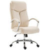CHEFSESSEL Lederlook creme - Chromfarben/Creme, Textil/Metall (65/115/73cm) - CLP