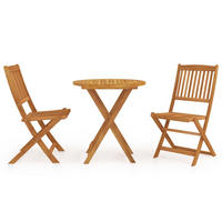 GARTEN-ESSGRUPPE 3-teilig Klappbar Massivholz Akazie - Braun, Holz - vidaXL