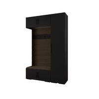 GARDEROBEN-SET 236,7/150/47 - Schwarz/Braun, Holz/Kunststoff (150/236.7/47cm) - Abiks Möbel