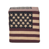 SITZWÜRFEL Stars & Stripes im Vintage-Stil, 36/36/38 cm - Dunkelblau, Textil (36/38/36cm) - Homescapes