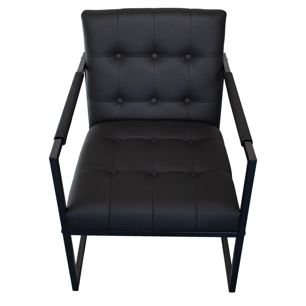 LOUNGESESSEL JONES Kunstleder Schwarz - Schwarz, Textil/Metall (53/73/69cm) - SVITA