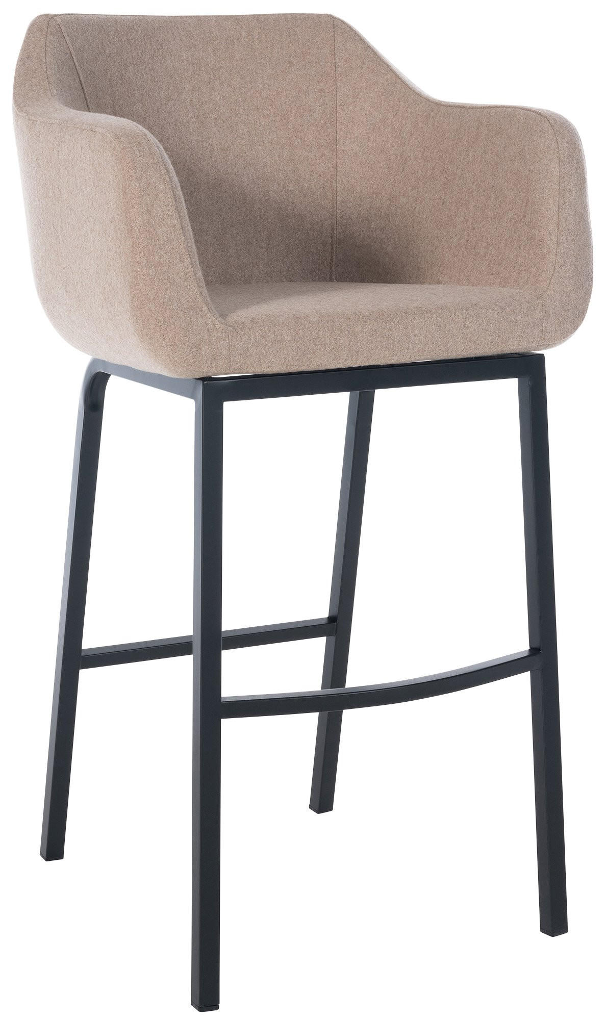 BARHOCKER Filz taupe - Taupe/Schwarz, Textil/Metall (58/108/56cm) - CLP