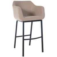 BARHOCKER Filz taupe - Taupe/Schwarz, Textil/Metall (58/108/56cm) - CLP