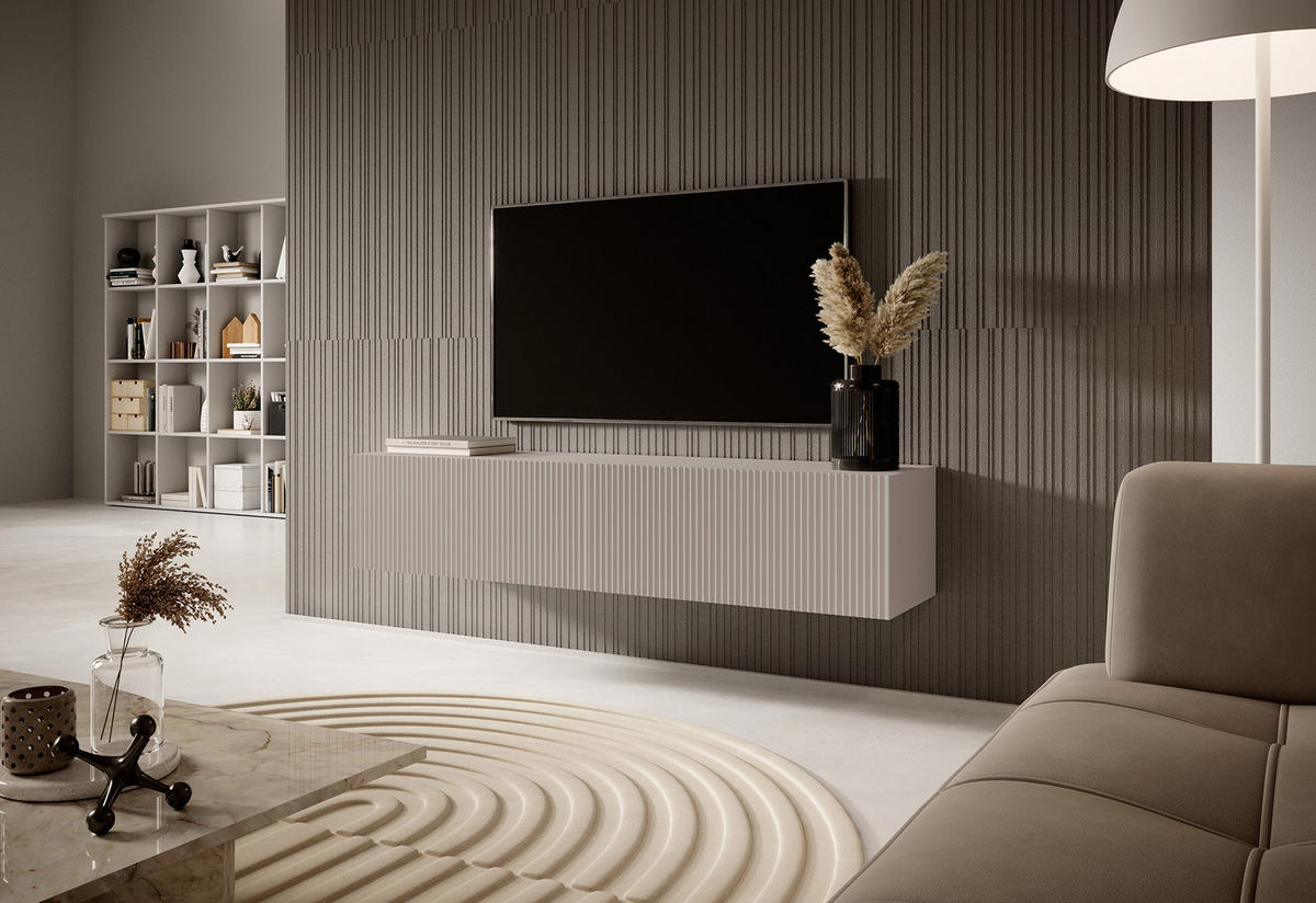 TV-HÄNGEBOARD Veldio Graubeige 140 cm - Greige, Holzwerkstoff (140/28.5/31.6cm) - Selsey