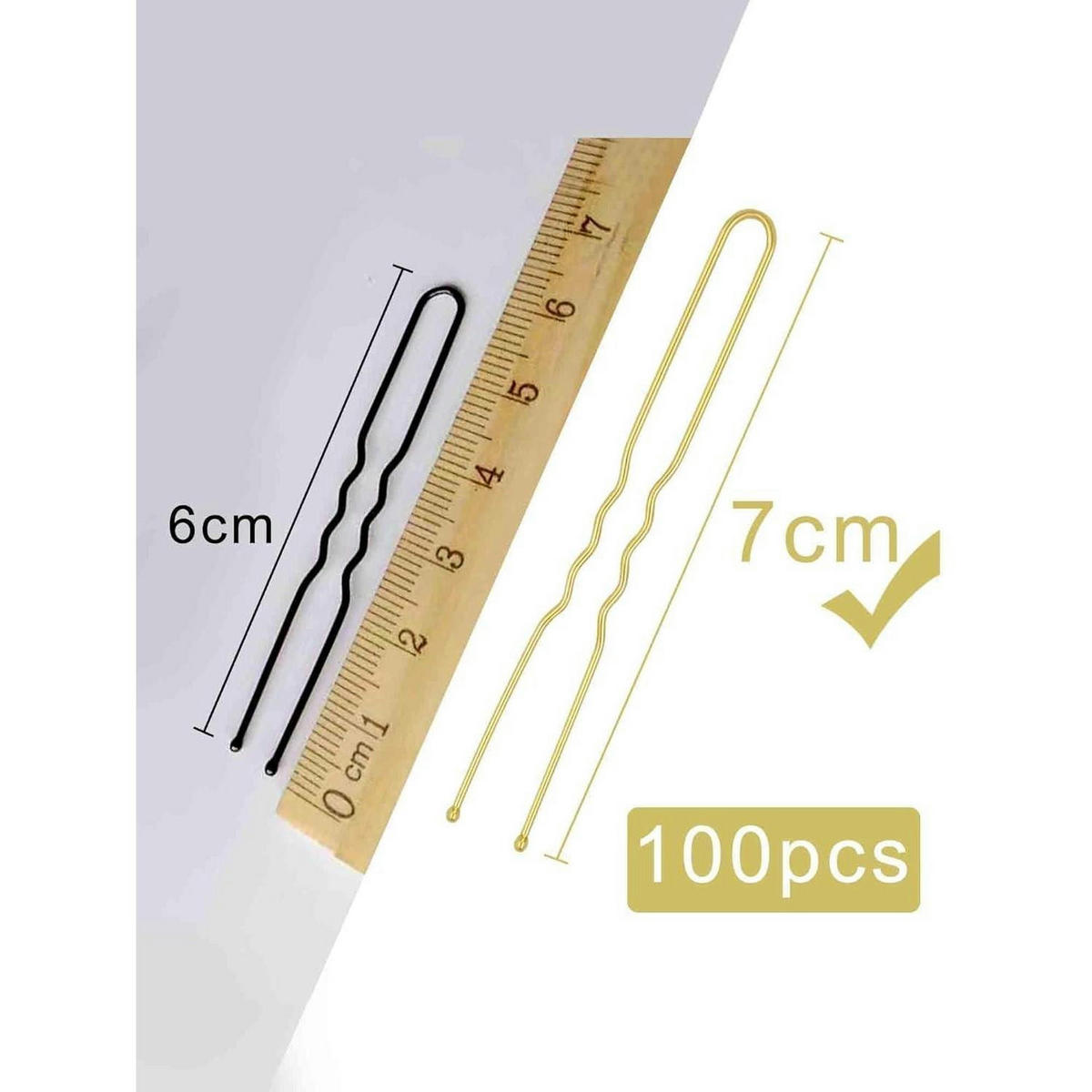 HAARNADELN 100 Stück Set 7 cm Silber Gold - Multicolor, Metall (4/1.5/7cm)