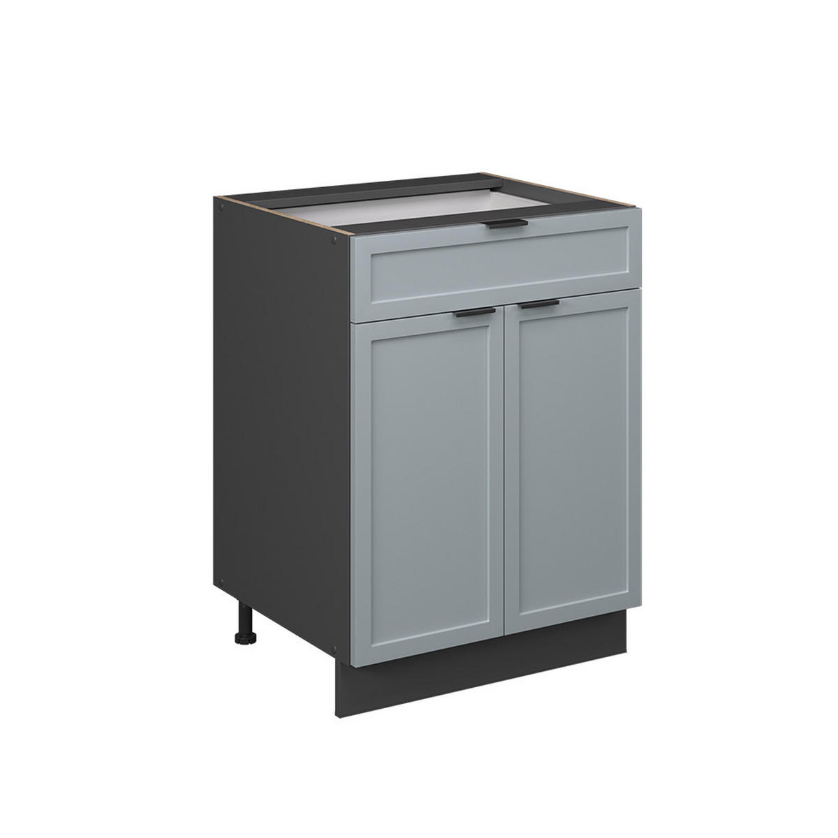 KÜCHENUNTERSCHRANK Fame-Line Hellblau-grau 60 cm mit Schublade, ohne AP - Anthrazit/Blaugrau, Holzwerkstoff (60/82/51.6cm) - Vicco