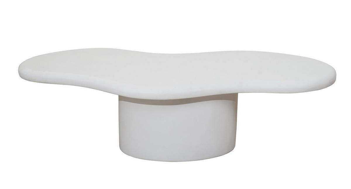 COUCHTISCH Rund Weiß 129 X 59 X 11 cm - Weiß, Metall (59/129/11cm) - Nordlys