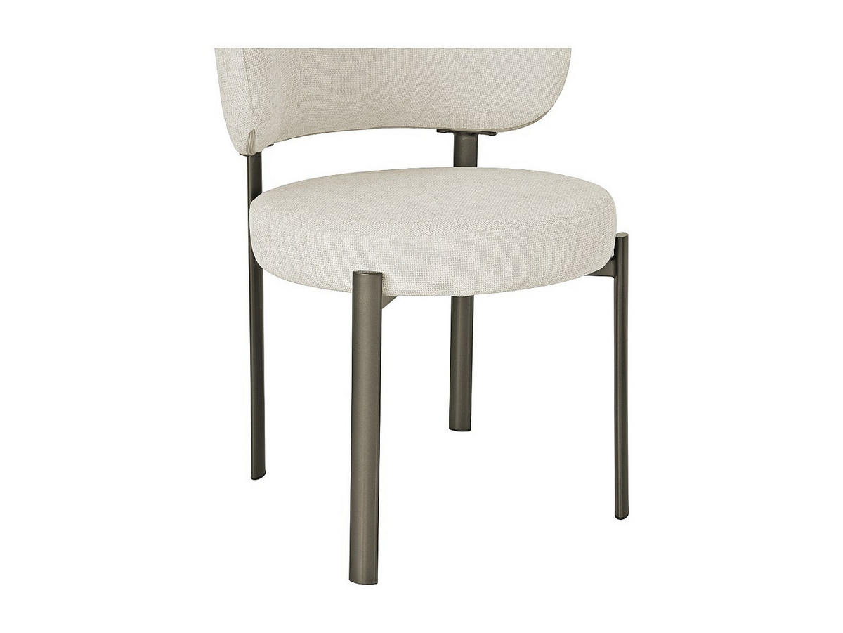 STUHL - 55 x 60.5 - stoff - cremefarben Asilova - Creme, Textil/Metall (55/78.5/60.5cm) - Vente-Unique