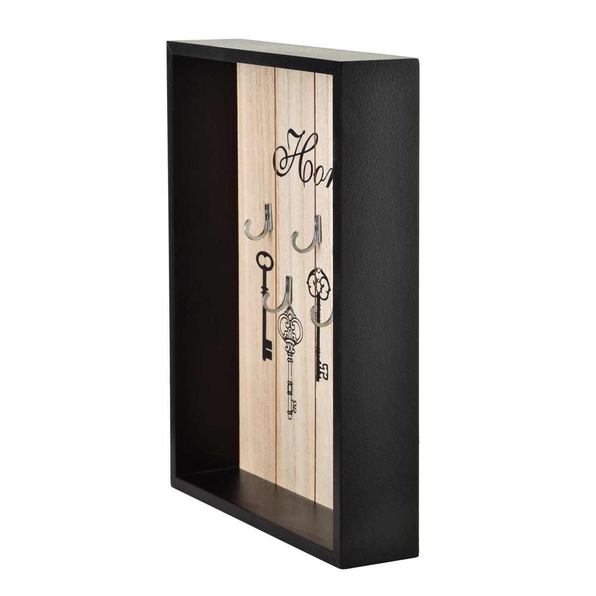 SCHLÜSSELHALTER Stacy schwarz 22x5x28,5 cm Holz - Schwarz, Holz (22/28.5/5cm) - Mondex