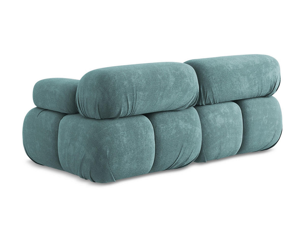 2-SITZER-SOFA Chenille Stoff Blau - Blau/Beige, Kunststoff/Textil (190/70/96cm) - Makamii
