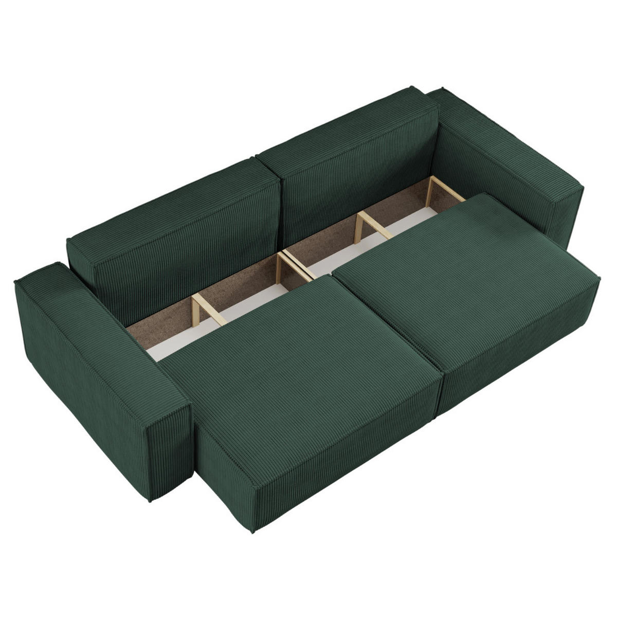 SCHLAFSOFA BEST und Bettkasten Stoff Poso Grün - Grün, Holz (246/83/98cm) - Kaiser Möbel