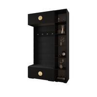 GARDEROBEN-SET 236,7/140/47 - Goldfarben/Schwarz, Holz/Metall (140/236.7/47cm) - Abiks Möbel