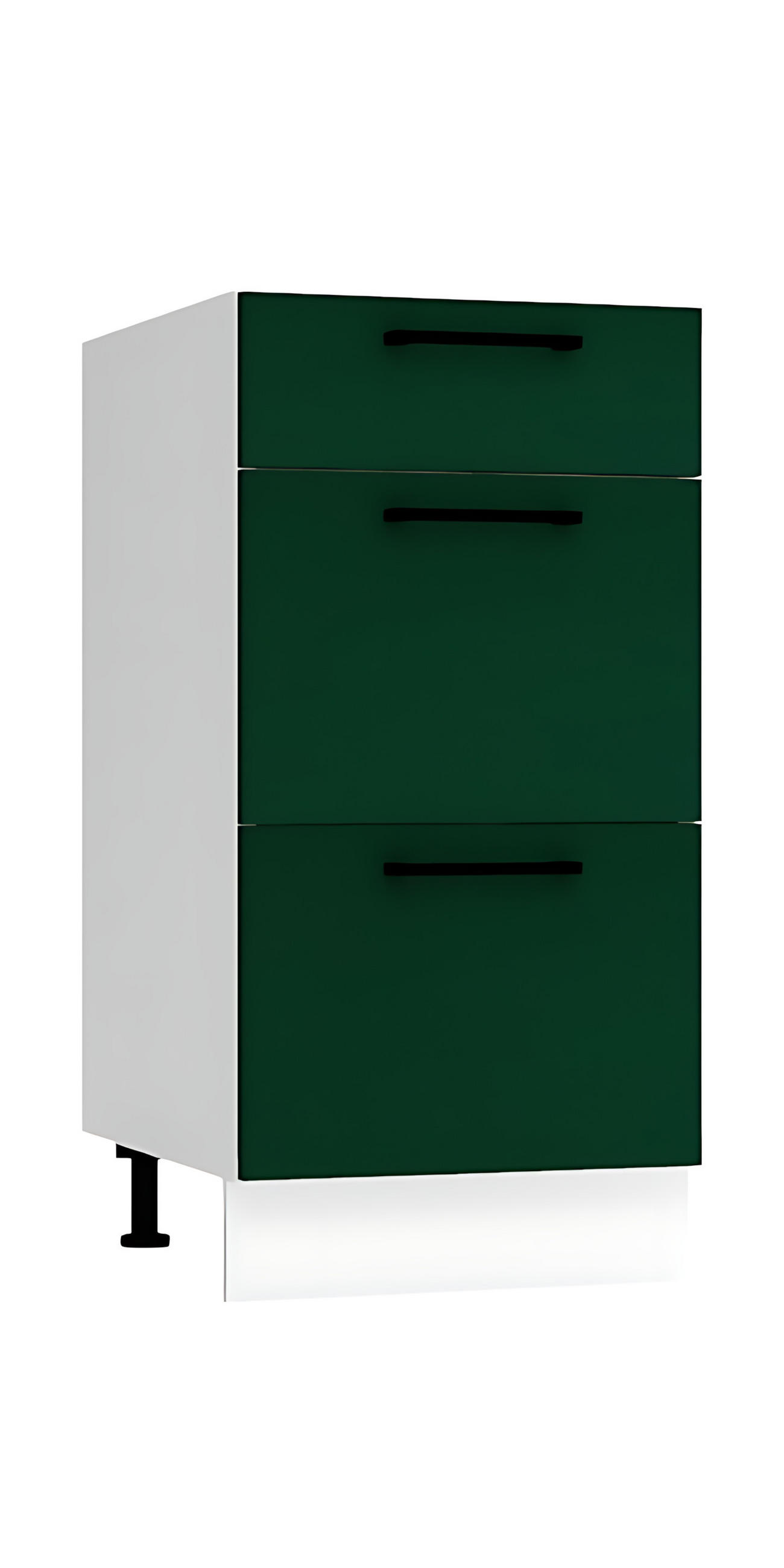 UNTERSCHRANK D40S3 - Morvex - 3 Schubladen für effiziente Organisation - Dunkelgrün, Holz/Metall (40/82/52.4cm) - ROYAL24_MARKT