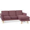 ECKSOFA-RECHTS TAGIO 3/4 Sitzer, rosa - Koralle/Braun, Buchenholz/Textil (190/151cm) - KONSIMO®