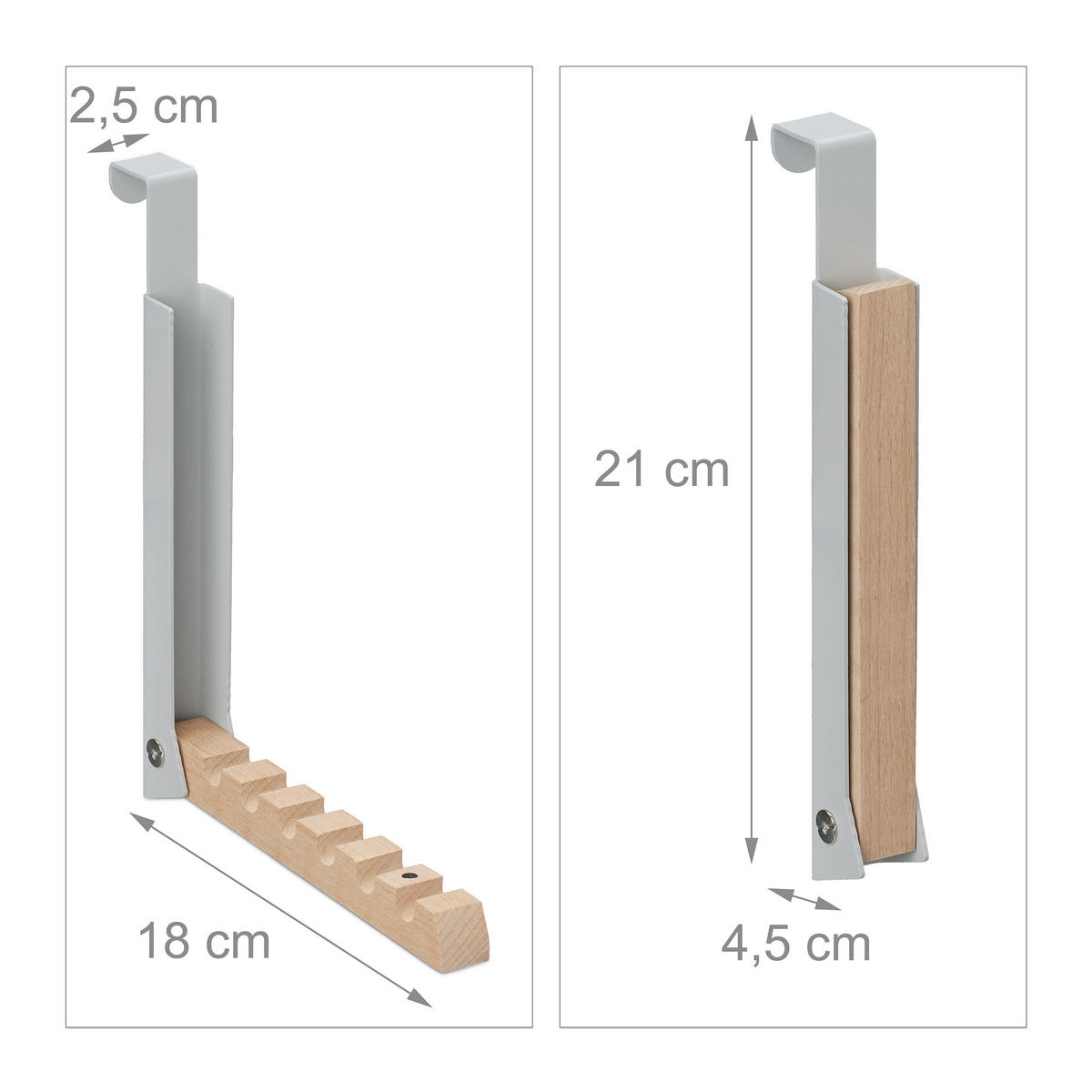KLAPPHAKEN - Multicolor, Holz/Metall (2.5/21/18cm) - Relaxdays