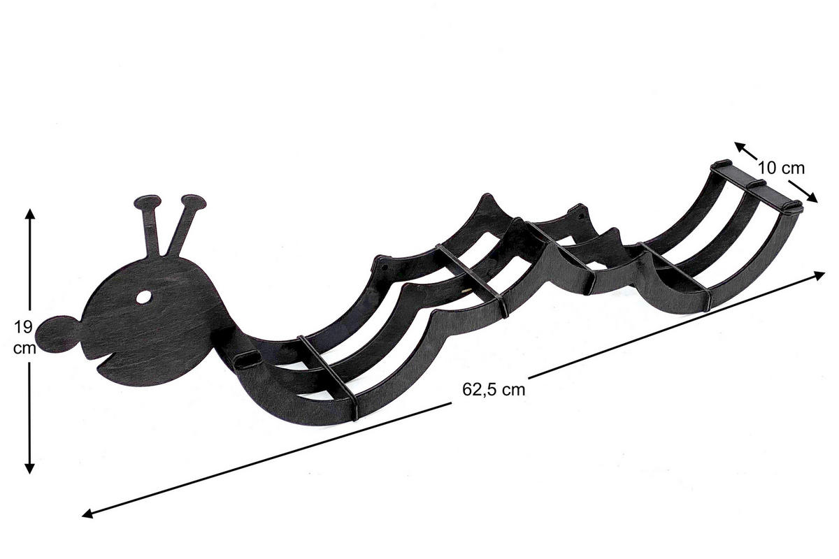 TOILETTENPAPIERHALTER Holz Schwarz 62,5/10/19 cm - Schwarz, Holz (62.5/19/10cm) - DanDiBo