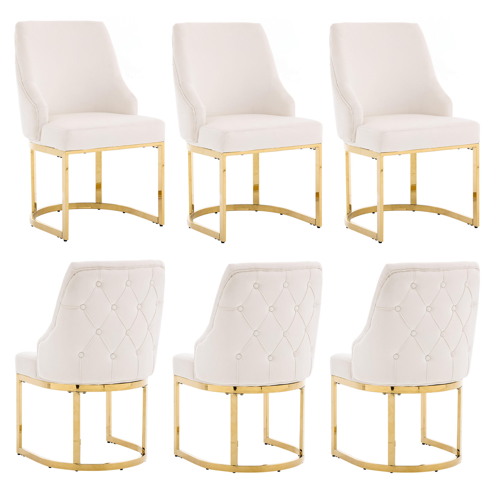 Flieks Esszimmerstühle Beige, Gold 59x89x55 cm