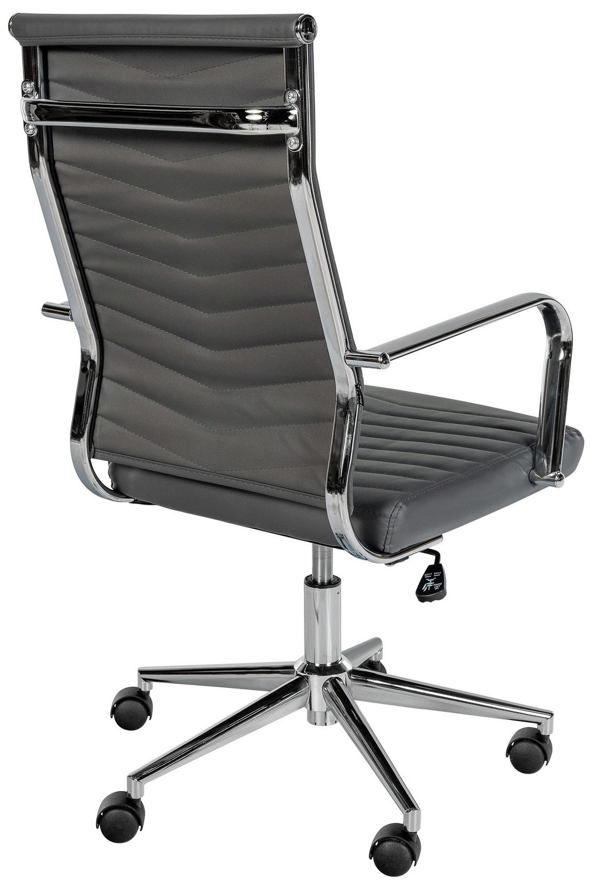 DREHSTUHL Lederlook Grau - Chromfarben/Grau, Textil/Metall (57/100/60cm) - CLP