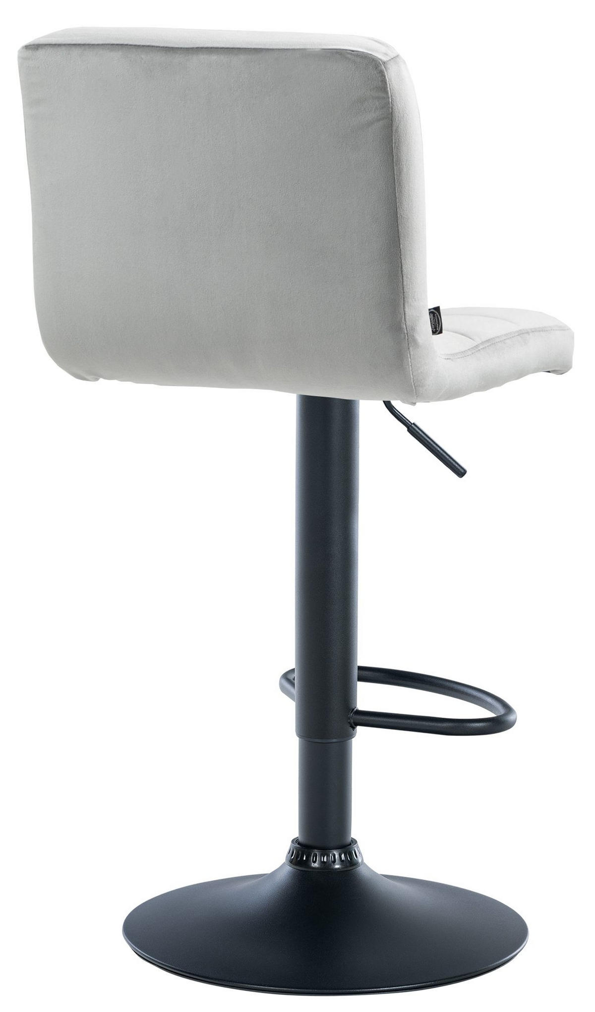 BARHOCKER BRISBAN Grau Samt Schwarz - Grau, Textil/Metall (46/94/47cm) - DELUKE