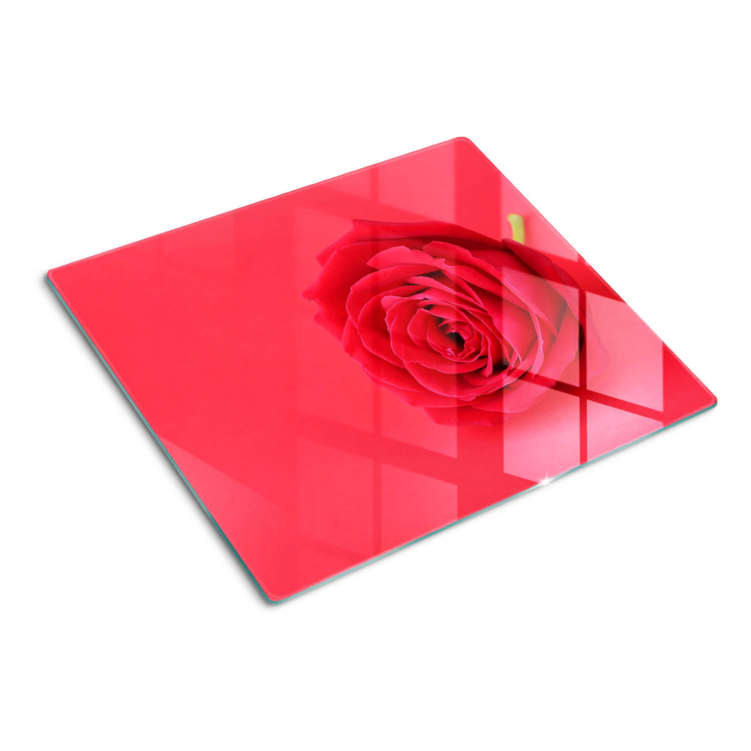 GLASPLATTE 60x52 cm Rote Rose - Rot, Glas (60/0.4/52cm) - TULUP