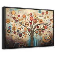 LEINWAND Bilder mit Rahmen - Baum - Baum des Lebens - Farbe - 60x40 - Braun, Textil (60/40cm) - MuchoWow