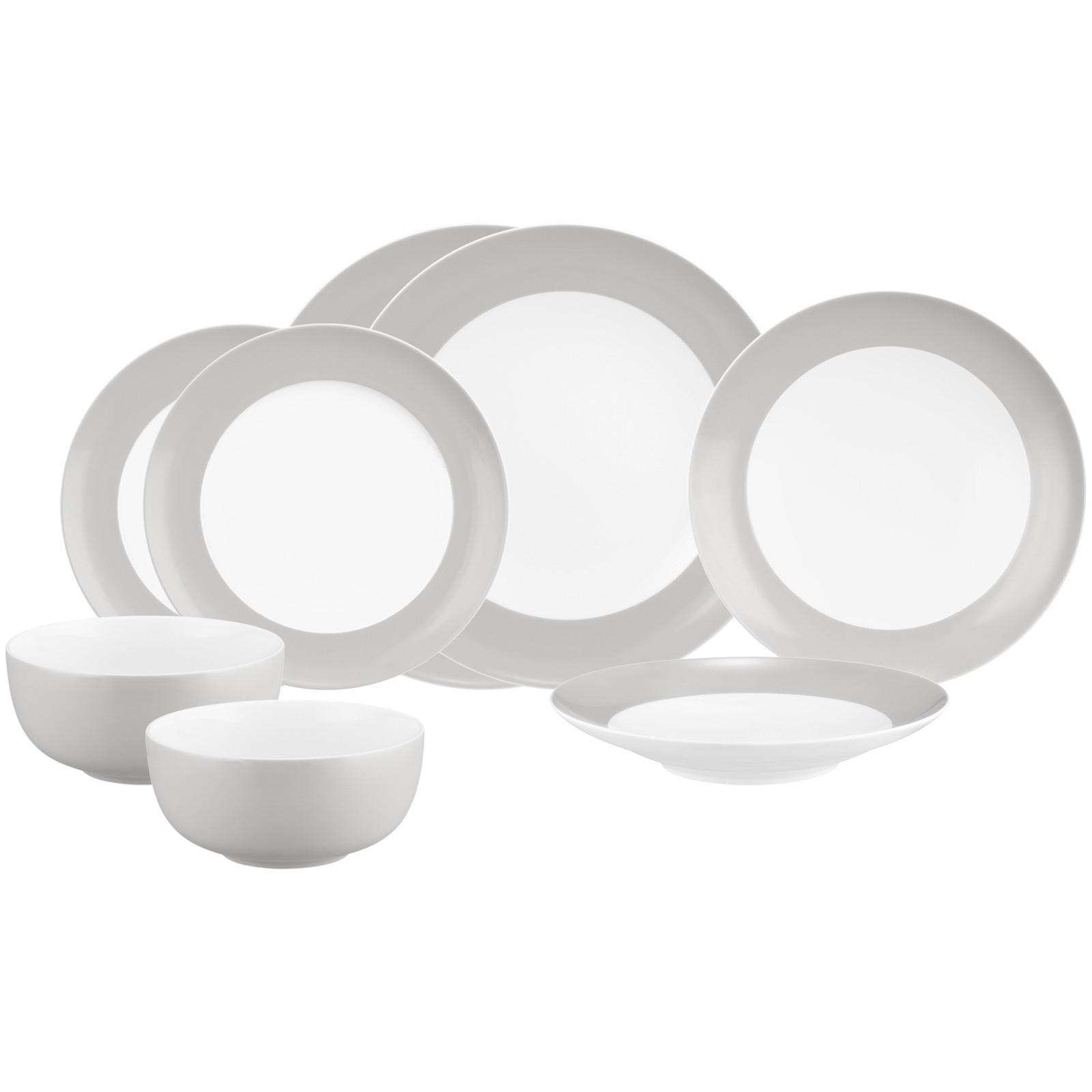 EINSTEIGER-SET Liberty Pure Colors New Grey 8er Set - Grau, Keramik (1/1/1cm) - Seltmann Weiden