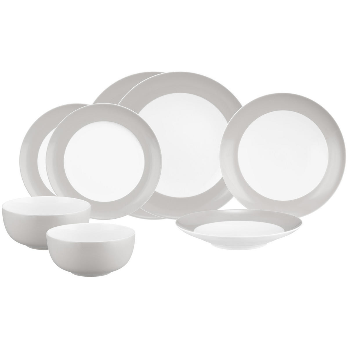 EINSTEIGER-SET Liberty Pure Colors New Grey 8er Set - Grau, Keramik (1/1/1cm) - Seltmann Weiden