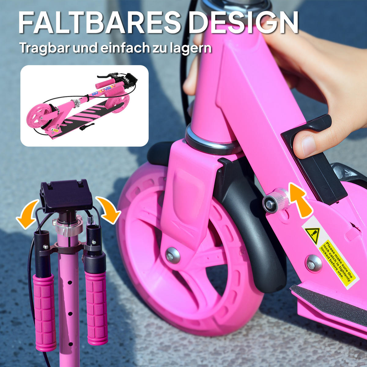 KINDERSCOOTER, Rosa, Kunststoff, Metall - Rosa, Kunststoff/Metall (73/36/89cm) - AIYAPLAY