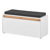 GARDEROBENBANK weiß, Eiche Wotan 100 cm, Schuhbank mit Sitzkissen - Silberfarben/Eiche Wotan, Holzwerkstoff/Kunststoff (100/45/40cm) - Furn.Design
