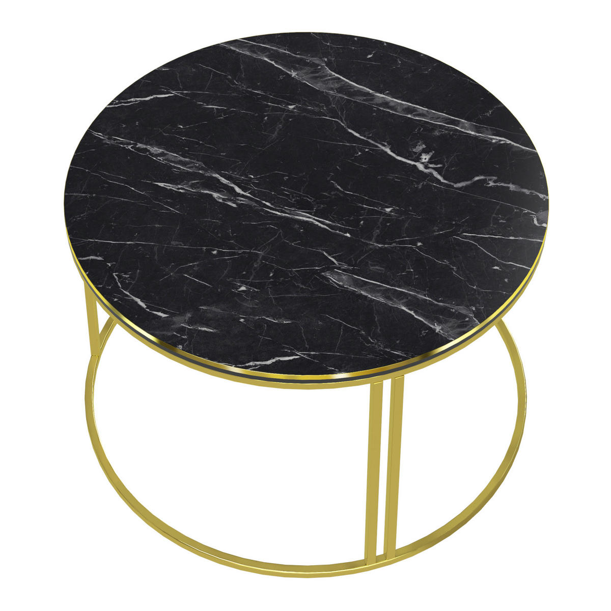 COUCHTISCH Aulum 70/70/50 - Goldfarben/Schwarz, Holzwerkstoff/Metall (70/70/50cm) - [en.casa]