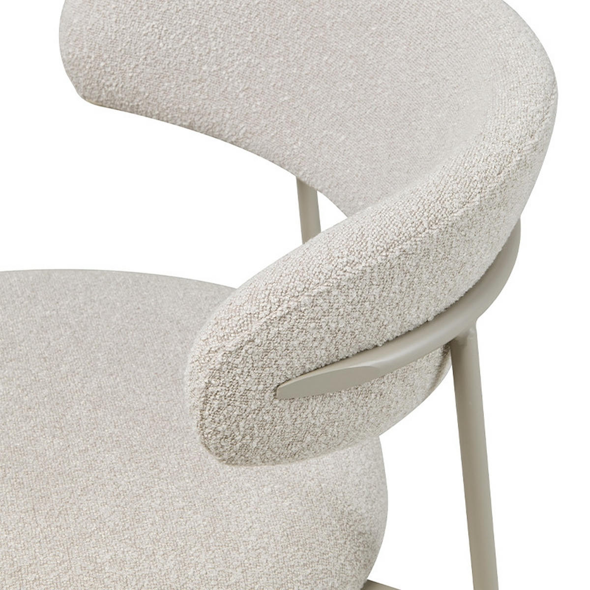 STUHL-SET 6 Stück in Teddystoff Beige - Beige, Textil/Metall (55/70/55cm) - Furnhouse