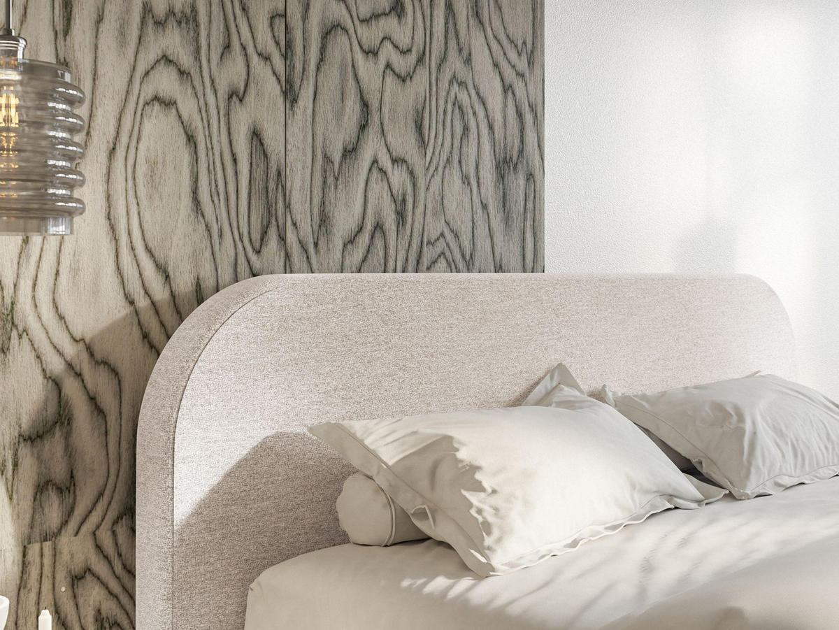 POLSTERBETT Umike Hellbeige Chenille mit Bettkasten 160x200 cm - Ecru, Textil (160/200cm) - Selsey