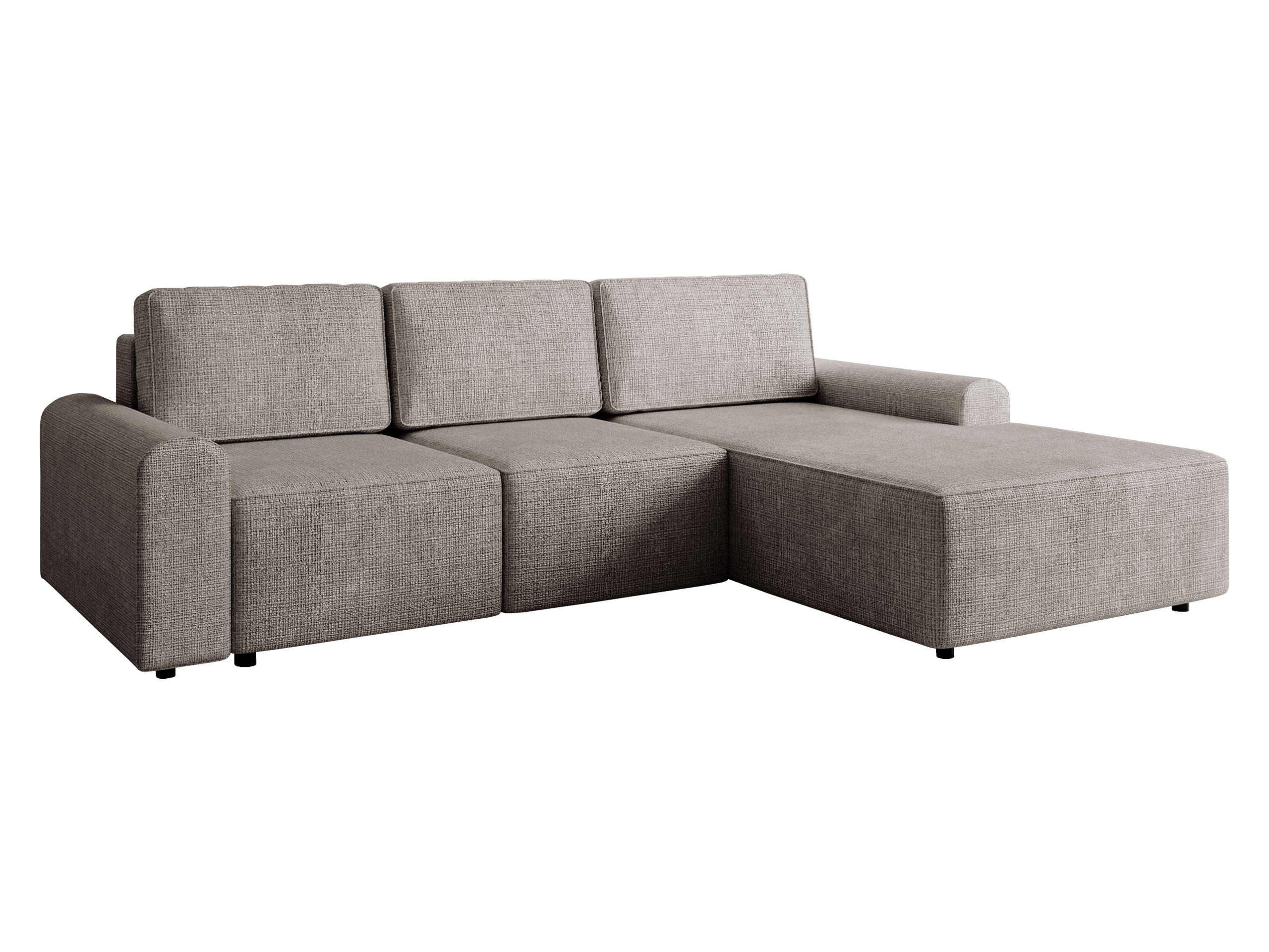 ECKSOFA Bella L, Seite: Rechts - Schwarz/Grau, Holz/Kunststoff (258/168cm) - MIRJAN24