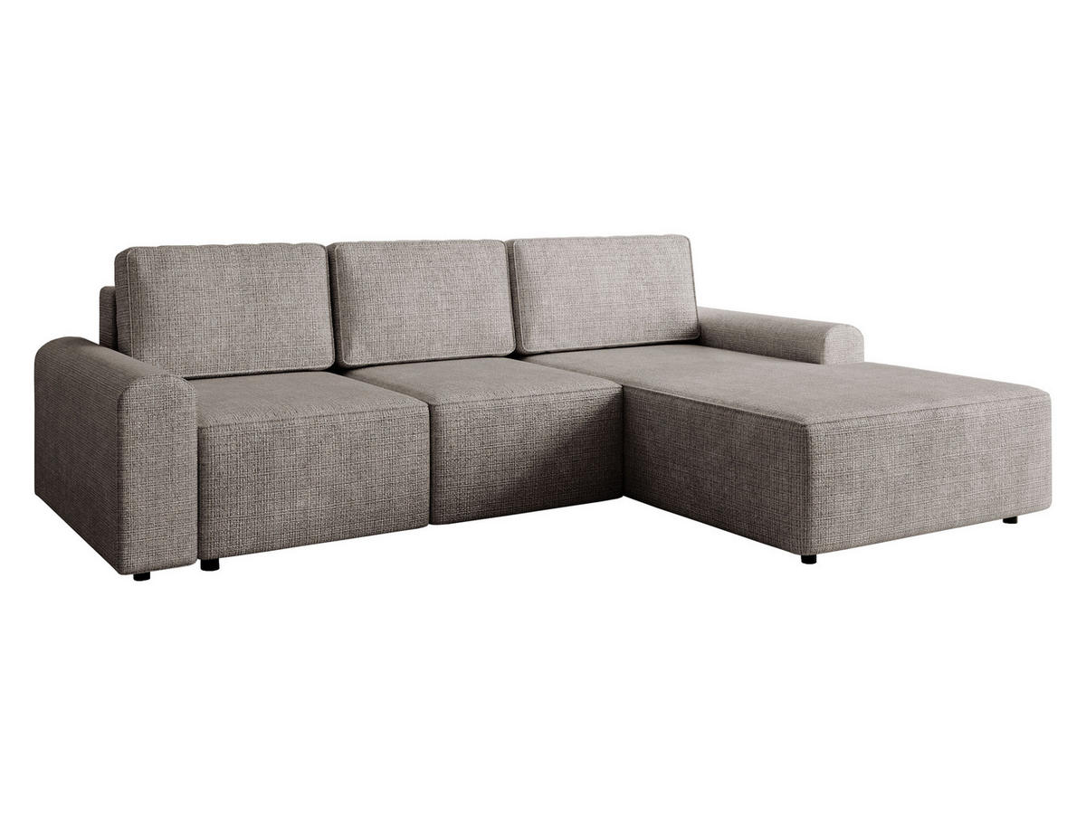 ECKSOFA Bella L, Seite: Rechts - Schwarz/Grau, Holz/Kunststoff (258/168cm) - MIRJAN24